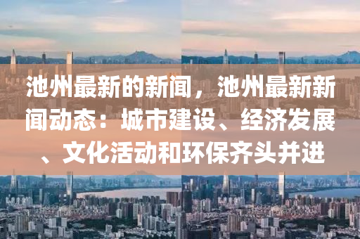 池州最新动态，观点阐述与发展展望
